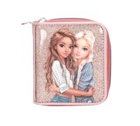 Depesche 14013 TOPModel Dots - Portemonnaie in Rosa, mit Model Motiv, Punkte Muster und Glitzer, Geldbörse mit Druckknopf-Verschluss