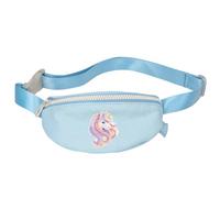 Depesche 14037 Ylvi Sugar Pop - Kleine Crossbag in Hellblau, mit Einhorn Motiv und Glitzer, Umhängetasche mit längenverstellbarem Tragegurt