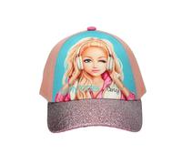 Depesche 14107 TOPModel Music - Bedruckte Cap in Pink, Apricot und Türkis, mit Model Motiv und Glitzer, Kinder-Mütze mit Netz und Größenverstellung