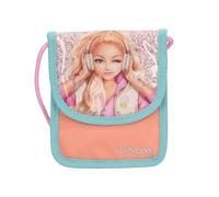 Depesche 14109 TOPModel Music - Brustbeutel in Pink, Apricot und Türkis, mit Model Motiv und Glitzer, Umhängetasche mit Klettverschluss und vielen Fächern