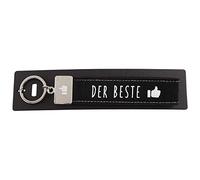 Depesche 4298-002 Schlaufen Schlüsselanhänger aus Filz, mit graviertem Metallabschluss und kultigem Aufdruck, Die Beste, dunkelgrau, ca. 17 x 3 x 1 cm, Schwarz