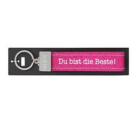 Depesche 4298-033 Schlaufen Schlüsselanhänger aus Filz, mit graviertem Metallabschluss und kultigem Aufdruck, Du bist die Beste, pink, ca. 17 x 3 x 1 cm