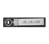 Depesche 4298-038 Schlaufen Schlüsselanhänger aus Filz, mit graviertem Metallabschluss und kultigem Aufdruck, Lebe, Liebe, Lache, Silber, Circa 18,7 x 4,4 x 1 cm