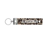 Depesche 4298-044 Schlaufen-Schlüsselanhänger aus Filz, mit graviertem Metallabschluss und kultigem Aufdruck, Glücksbringer, Leopardenmuster, ca. 17 x 3 x 1 cm (Packung mit 2)
