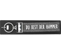 Depesche 4298-111 Schlaufen Schlüsselanhänger aus Filz, mit graviertem Metallabschluss und kultigem Aufdruck, Folge deinem Herzen, rot, ca. 17 x 3 x 1 cm