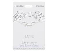 Depesche 4710-002 Halskette mit dem Schriftzug "Love" als Anhänger, versilbert, variabel in der Länge tragbar (42 cm + 5 cm), ideal als Geschenk oder kleine Aufmerksamkeit