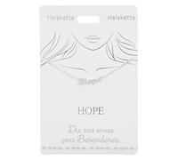 Depesche 4710-003 Halskette mit dem Schriftzug "Hope" als Anhänger, versilbert, variabel in der Länge tragbar (42 cm + 5 cm), ideal als Geschenk oder kleine Aufmerksamkeit