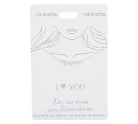 Depesche 4710-004 Halskette mit dem Schriftzug "I Love you" als Anhänger, versilbert, variabel in der Länge tragbar (42 cm + 5 cm), ideal als Geschenk oder kleine Aufmerksamkeit