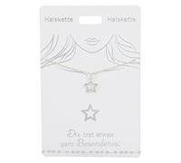 Depesche 4710-012 Halskette mit einem Stern-Symbol als Anhänger, versilbert, variabel in der Länge tragbar (42 cm + 5 cm), ideal als Geschenk oder kleine Aufmerksamkeit