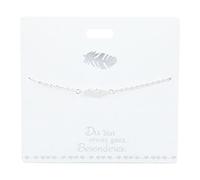 Depesche 4715-033 Armband für Damen mit einem Feder-Symbol als Anhänger, versilbert, variabel in der Länge tragbar (15 - 20 cm), ideal als Geschenk für die Partnerin, (beste) Freundin, Ehefrau