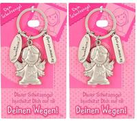 Depesche 7518-002 Schutzengel Schlüssel-Anhänger aus Metall, Glücksbringer mit Engel, Schlüsselring und liebevoller Botschaft, zum Verschenken an Familienmitglieder, Freunde und Bekannte