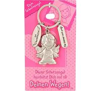Depesche 7518-002 Schutzengel Schlüssel-Anhänger aus Metall, Glücksbringer mit Engel, Schlüsselring und liebevoller Botschaft, zum Verschenken an Familienmitglieder, Freunde und Bekannte