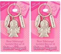 Depesche 7518-002 Schutzengel Schlüssel-Anhänger aus Metall, Glücksbringer mit Engel, Schlüsselring und liebevoller Botschaft, zum Verschenken an Familienmitglieder, Freunde und Bekannte