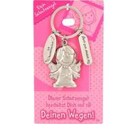 Depesche 7518-002 Schutzengel Schlüssel-Anhänger aus Metall, Glücksbringer mit Engel, Schlüsselring und liebevoller Botschaft, zum Verschenken an Familienmitglieder, Freunde und Bekannte