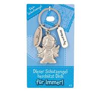 Depesche 7518-003 Schutzengel Schlüssel-Anhänger aus Metall, Glücksbringer mit Engel, Schlüsselring und liebevoller Botschaft, zum Verschenken an Familienmitglieder, Freunde und Bekannte