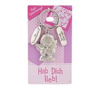 Depesche 7518-008 Schutzengel Schlüssel-Anhänger aus Metall, Glücksbringer mit Engel, Schlüsselring und liebevoller Botschaft, zum Verschenken an Familienmitglieder, Freunde und Bekannte