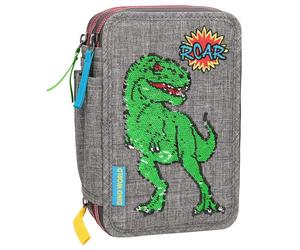 Depesche Dino World 3-Fach Federtasche Streichpailletten
