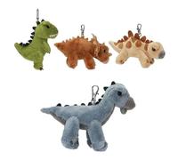 Depesche Dino World Plüsch-Dinosaurier Anhänger, T-Rex, Stegosaurus, Brontosaurus, Triceratops, Grün, Braun, Blau, mit Karabiner, 100% Polyester, 1 Stück, Auswahl nach Verfügbarkeit