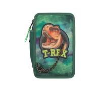 Depesche Dino World - T-rex - Triple Pencil Case - Green with Chain