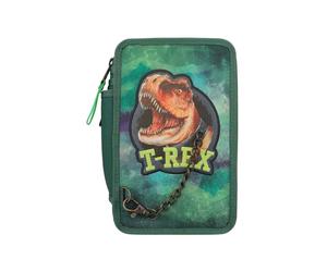 Depesche Dino World - T-rex - Triple Pencil Case - Green with Chain
