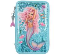 Depesche 10979 TOPModel Fantasy - Gefüllte 3-fach Federtasche im Mermaid Design, Federmappe ca. 7,5 x 13 x 20 cm groß, mit Filz- und Buntstiften, Lineal, Schere, Kleber, uvm.