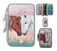 Depesche Miss Melody 3 Fach Federtasche LED Herzen