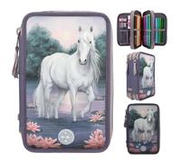 Depesche Miss Melody 3 Fach Federtasche LED Seerosen