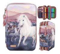 Depesche Miss Melody 3-Fach Federtasche NIGHT HORSES