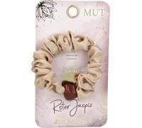 Depesche Moments Premium rotbrauner Jaspis Scrunchie mit Bergkristall Herz, braunroter, Natürlicher Edelstein, Haargummi, 1 Stück