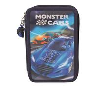 Depesche Monster Cars 3-Fach Federtasche gefüllt, mit Hologramm Cover, sortiert