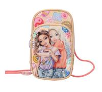 Depesche 13290 TOPModel Girl Power - Handytasche in Beige, mit Model Motiv und bunten Batches, Tragetasche für das Smartphone mit Umhängeschlaufe