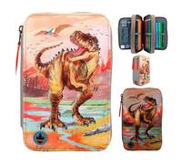 Depesche 3-Fach Federtasche Dino World 12381 LED Khakibraun