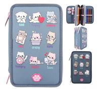 Depesche TOPModel 3-Fach Federtasche LED Katzen Stimmungsbarometer