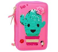 Depesche TOPModel 3-Fach Federtasche Streichpailletten TROPICAL Kaktus