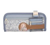 Depesche 13275 TOPModel Cat Love - Schlampertasche in Hellblau, mit Model- und Katzen Motiv, Katzen Muster, Federtasche mit Ausklapp-Fach