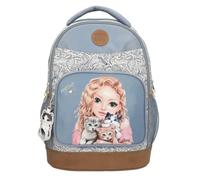 Depesche TOPModel hellblau-cremefarbene Schulrucksack CAT LOVE