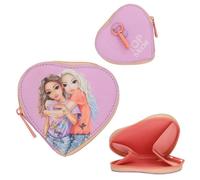 Depesche 13426 TOPModel Girl Power - Kleines Portemonnaie in Rosa, in Herz-Form, mit Model Motiv, Geldbörse mit Karabiner als Anhänger