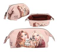 Depesche TOPModel Schlampertasche, Federtasche Fur Ever Friends, Rosa Federmäppchen mit Reißverschluss, Mädchen Stiftetasche mit Tiermotiv