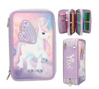 Depesche Ylvi 3-fach Federtasche mit appliziertem Flügel