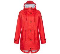 Deproc Active Damen Kvinders Friesennz regnjakke med hætte vandtæt vejrfast vindjakke #Ankerglutliebe Regenjacke, Rot, 50 Große Größen EU