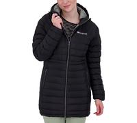DEPROC-Active Damen Leichter In Daunenoptik Mit Kapuze Winterjacke Übergangsjacke Langjacke Auch Großen Größen Steppmantel, Schwarz, 46 EU