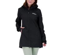 Deproc Active Damen Leichter Softshellmantel Kurzmantel mit Kapuze Übergangsjacke CAVELL LONG II Softshelljacke, black, 36