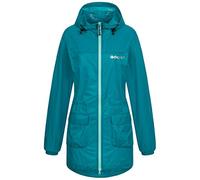 Deproc Active Damen Regenmantel Mit Kapuze Wasserdicht Wetterfest Windbreaker Übergangsjacke Lynn Women Regenjacke, Aruba Blue, 48 EU