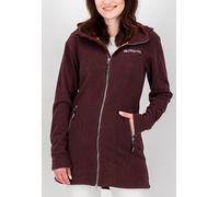 DEPROC-Active Damen Strickfleecejacke Longjacket Mit Kapuze Übergangsjacke Windbreaker Fleecejacke Frauen Glory April Fleecemantel, Berry, 36 EU