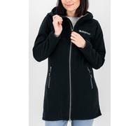 DEPROC-Active Damen Strickfleecejacke Longjacket Mit Kapuze Übergangsjacke Windbreaker Fleecejacke Frauen Glory April Fleecemantel, Antrhazit, 44 EU