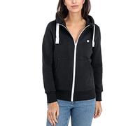 Deproc Active Damen Sweatjacke Mit Kapuzenjacke Zip Fleecejacke Windbreaker Hoodie Reißverschluss Finjacmyk Kapuzenpullover, Schwarz, 36 EU