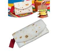 Der Burrito-Geldbörse mit Folienbeutel, Riesige Tortilla-Lederbörse, Reise-Kartenhalter-Organizer, Originelles Aufbewahrungs-Wrap Burrito Wallet, Leicht zu Tragen (A)