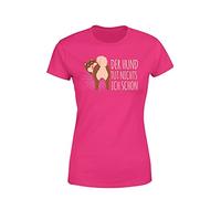 Der Hund TUT Nichts ich Schon Damen T-Shirt Hundehalter Spruchshirt für Hundefans und Frauchen, Farbe: Pink, Größe: Large