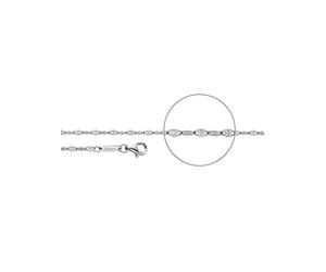 Der Kettenmacher Damen Halskette Plättchenkette Diamantiert aus Sterlingsilber in der Farbe Silber, Länge: 50cm, PL-50S