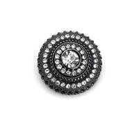 Der Knopf, Runde Manschettenknöpfe Aus Metall Mit Strasssteinen, Mehrfarbig, 18 Mm/23 Mm, 6er-Packung(Color 3,18mm)